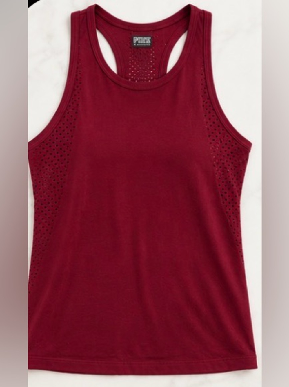 PINK Victoria's Secret Burgundy Racerback Muscle Tee